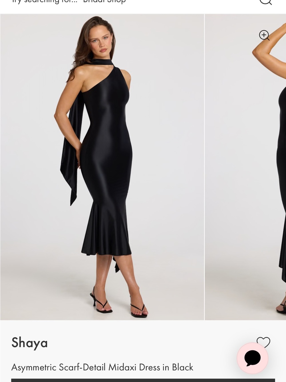 Oh Polly Black Asymmetric Scarf-Detail Midaxi Dress